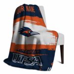 custom utsa roadrunners paint strokes orange white blanket best selling