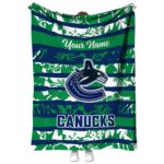 Custom Vancouver Canucks Floral Stripes Blue White Blanket 1 custom vancouver canucks floral stripes blue white blanket best selling