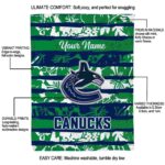 custom vancouver canucks floral stripes blue white blanket best selling