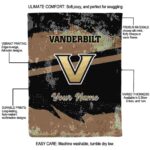 custom vanderbilt commodores grunge streaks black blanket new arrival