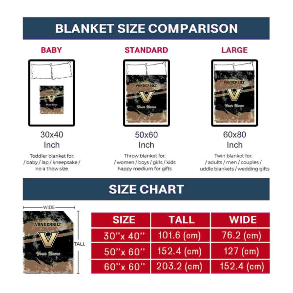custom vanderbilt commodores grunge streaks black blanket trendy