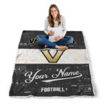 custom vanderbilt commodores grunge texture black white blanket high quality