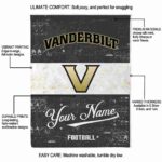 custom vanderbilt commodores grunge texture black white blanket new arrival