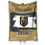 custom vegas golden knights paint strokes tan white blanket best selling