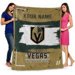 custom vegas golden knights paint strokes tan white blanket best selling