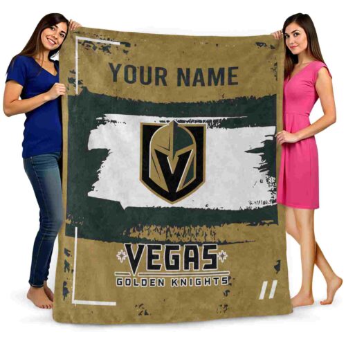 custom vegas golden knights paint strokes tan white blanket fashion forward