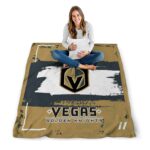 custom vegas golden knights paint strokes tan white blanket best selling
