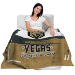 custom vegas golden knights paint strokes tan white blanket best selling