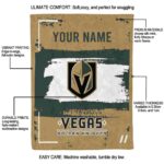 custom vegas golden knights paint strokes tan white blanket best selling