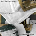 custom vegas golden knights paint strokes tan white blanket best selling