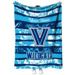 custom villanova wildcats floral stripes navy white blanket best selling