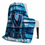 custom villanova wildcats floral stripes navy white blanket best selling