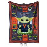 custom virginia cavaliers baby yoda blue blanket best selling