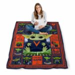 custom virginia cavaliers baby yoda blue blanket best selling
