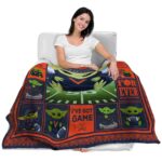 custom virginia cavaliers baby yoda blue blanket best selling