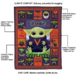 custom virginia cavaliers baby yoda blue blanket best selling