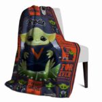 custom virginia cavaliers baby yoda blue blanket best selling