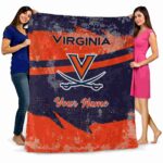 custom virginia cavaliers grunge streaks blue blanket best selling