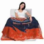 custom virginia cavaliers grunge streaks blue blanket best selling