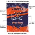 custom virginia cavaliers grunge streaks blue blanket best selling