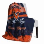 custom virginia cavaliers grunge streaks blue blanket best selling