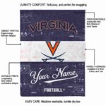 custom virginia cavaliers grunge texture blue white blanket best selling