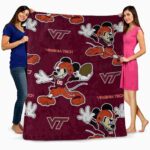 custom virginia tech hokies mickey maroon blanket best selling