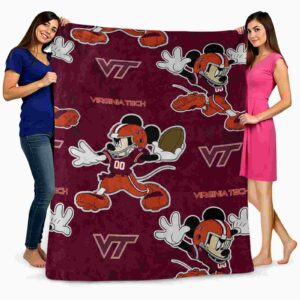 custom virginia tech hokies mickey maroon blanket fashion forward