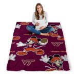 custom virginia tech hokies mickey maroon blanket best selling