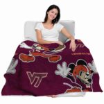 custom virginia tech hokies mickey maroon blanket best selling