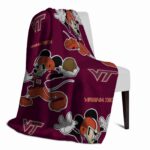custom virginia tech hokies mickey maroon blanket best selling