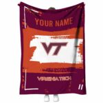 custom virginia tech hokies paint strokes maroon white blanket best selling