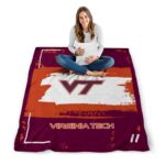 custom virginia tech hokies paint strokes maroon white blanket best selling
