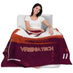 custom virginia tech hokies paint strokes maroon white blanket best selling