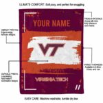 custom virginia tech hokies paint strokes maroon white blanket best selling