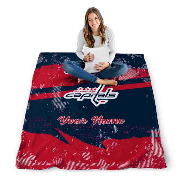 custom washington capitals grunge streaks blue blanket high quality