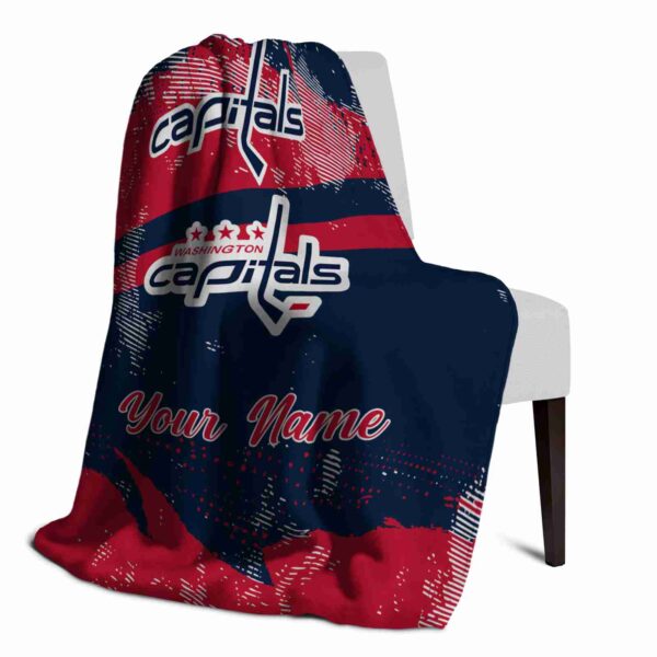 custom washington capitals grunge streaks blue blanket top rated