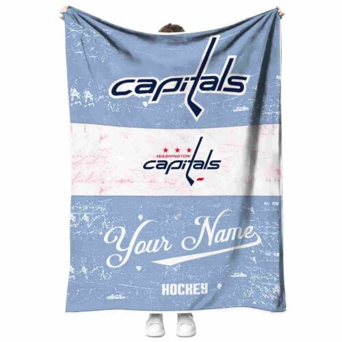 custom washington capitals grunge texture blue white blanket best selling