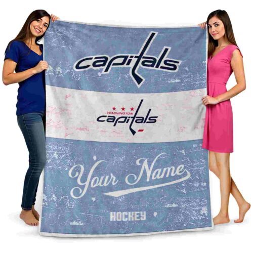 custom washington capitals grunge texture blue white blanket fashion forward