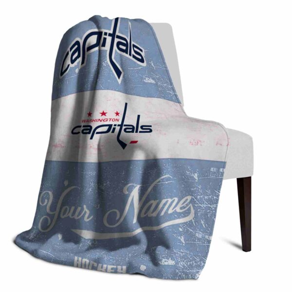 custom washington capitals grunge texture blue white blanket top rated