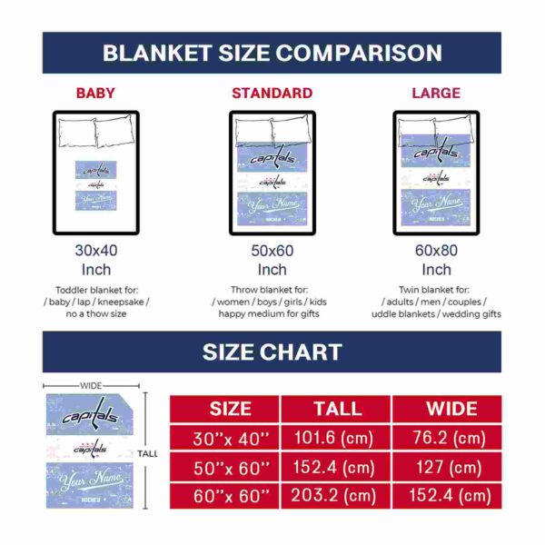 custom washington capitals grunge texture blue white blanket trendy