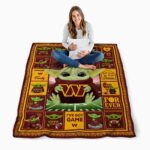 custom washington commanders baby yoda burgundy blanket best selling
