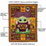 custom washington commanders baby yoda burgundy blanket best selling