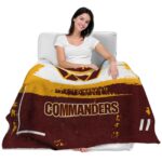 custom washington commanders paint strokes burgundy white blanket best selling