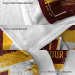 custom washington commanders paint strokes burgundy white blanket best selling