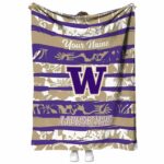 custom washington huskies floral stripes purple white blanket best selling