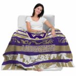 custom washington huskies floral stripes purple white blanket best selling
