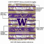 custom washington huskies floral stripes purple white blanket best selling