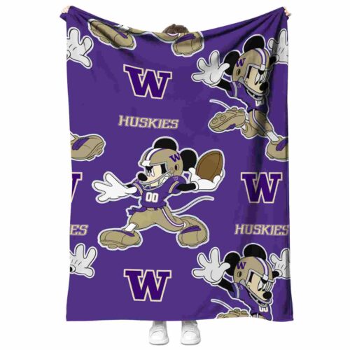 custom washington huskies mickey purple blanket best selling