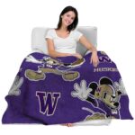 custom washington huskies mickey purple blanket best selling